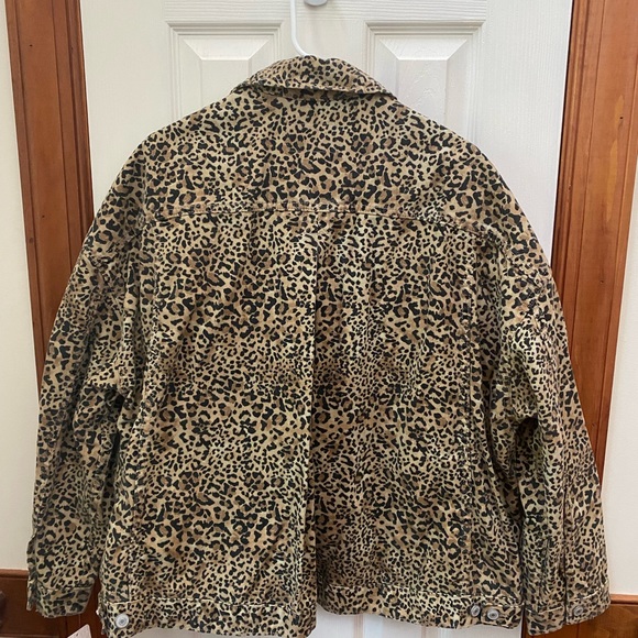 Free People NWT SZ XL CHEETAH JEAN JACKET (A1) - Picture 2 of 7